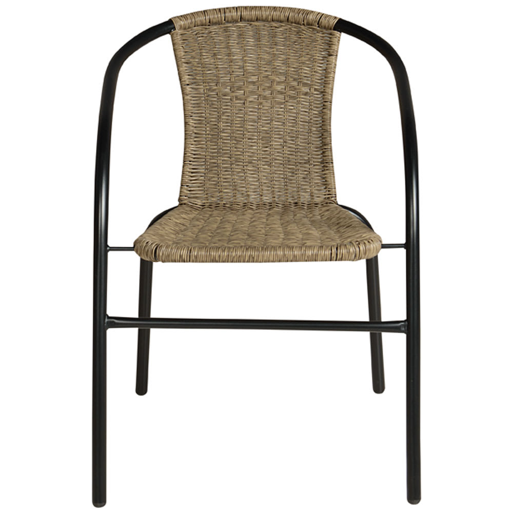 VERTUO Paris Black and Natural Steel Bistro Chair