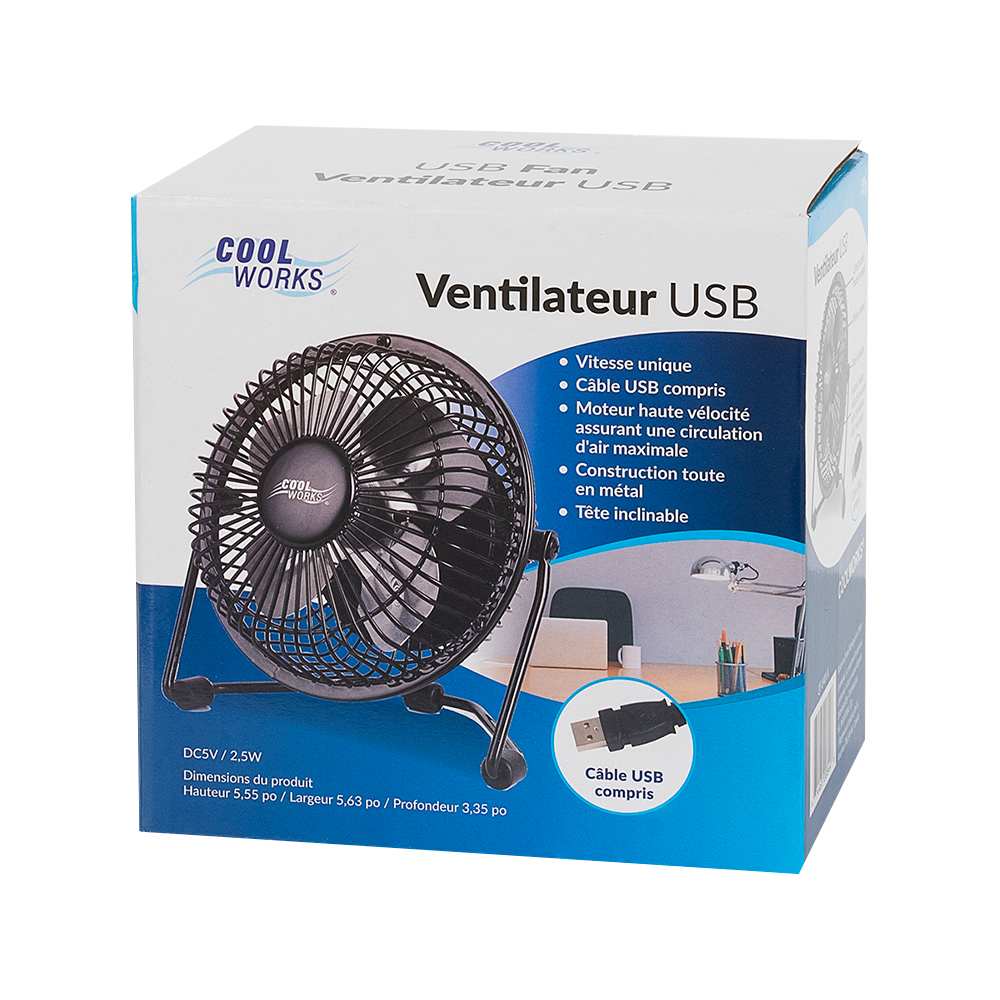USB Desk Fan 4 in.
