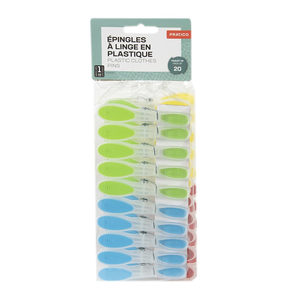 Épingles à linge en plastique Pqt/20