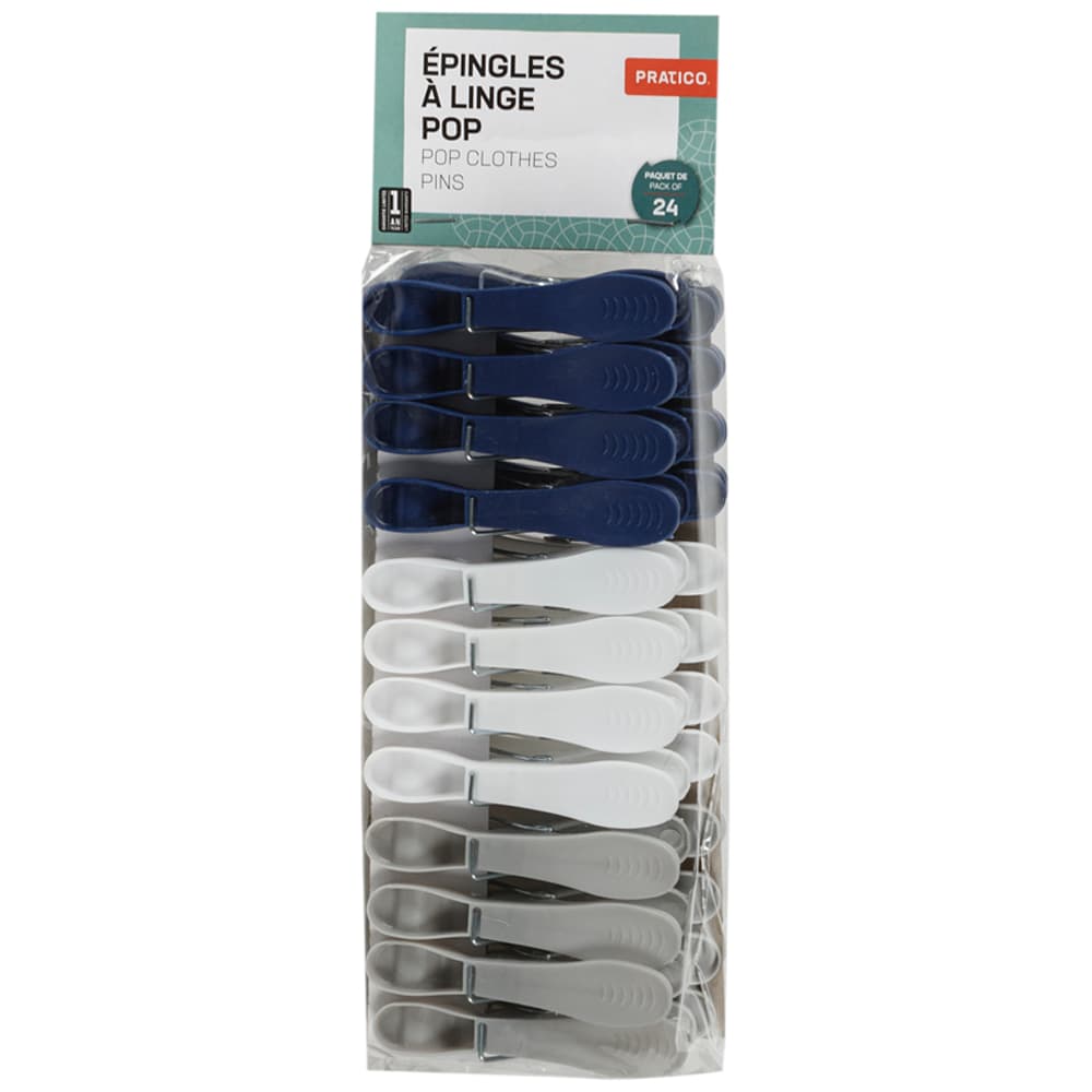 Ensemble de 24 épingles à linge en plastique