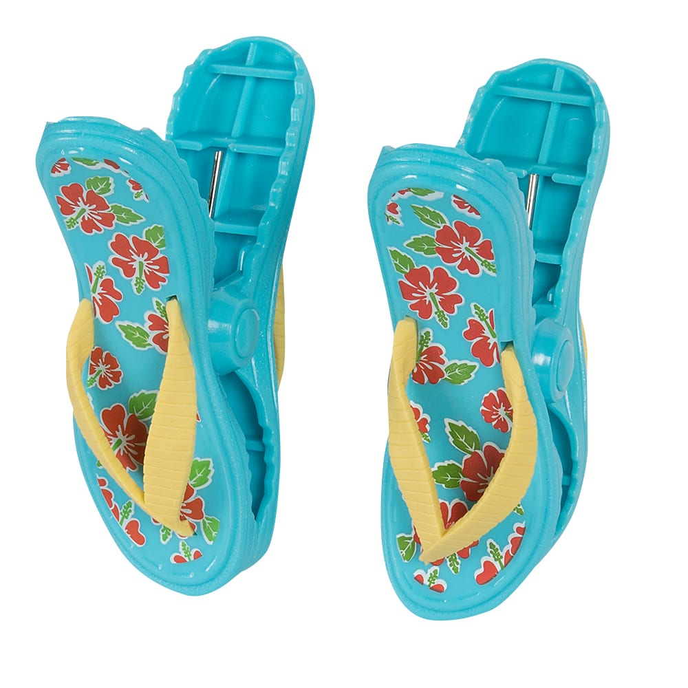 Pinces à Serviettes De Plage - Lot De 4, élastiques TPE, Bleu - Pour Fixer Serviette Sur Chaise Plage, Piscine, Camping