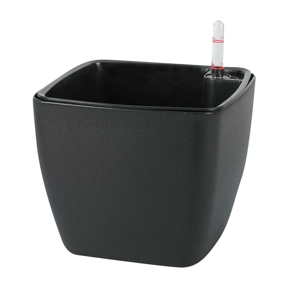 Pot à fleurs Carré noir 6&nbsp;7/8&nbsp;po VERTUO