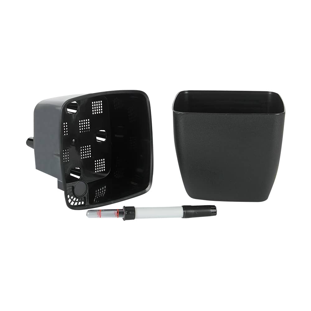 Pot à fleurs Carré noir 6&nbsp;7/8&nbsp;po VERTUO