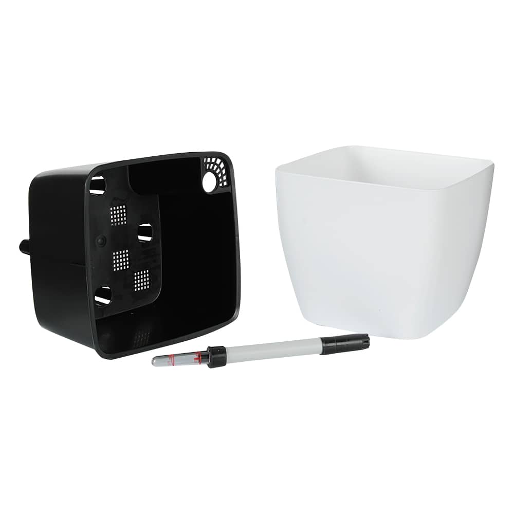 Pot à fleurs Carré blanc 7&nbsp;1/2&nbsp;po VERTUO