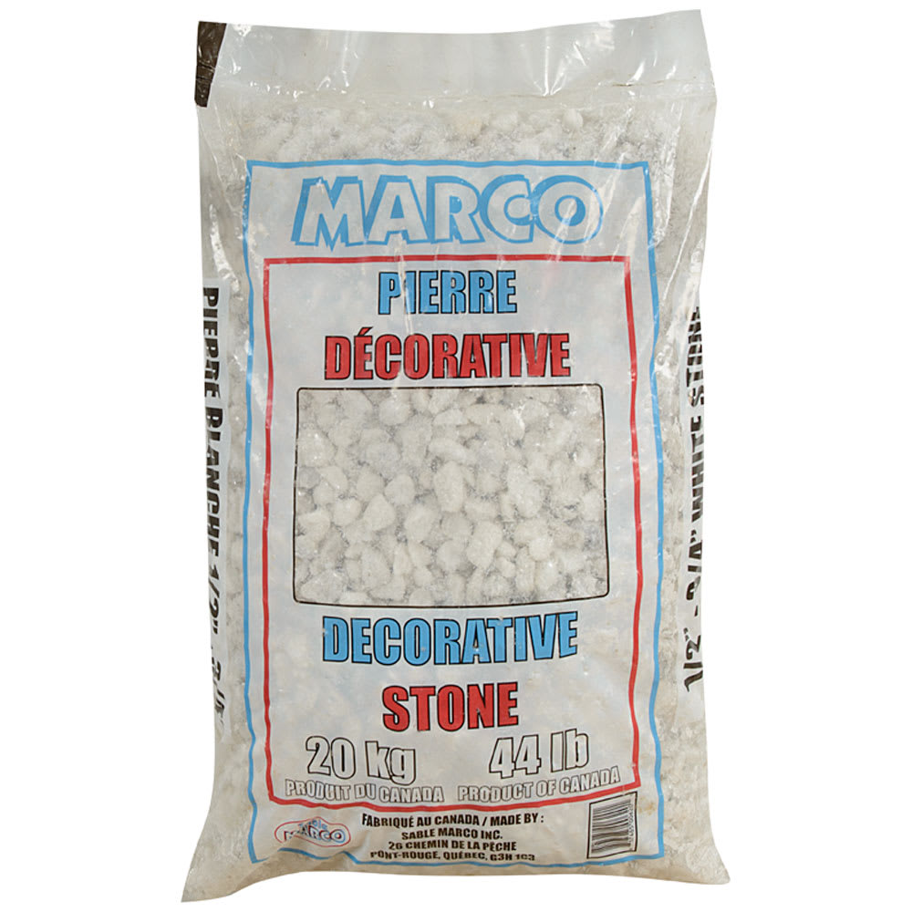 Pierre décorative blanche 1/2 po à 3/4&nbsp;po 20 kg