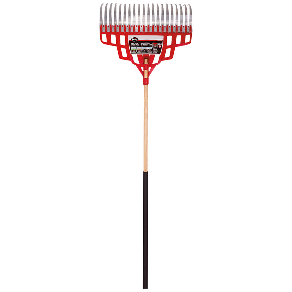 Balai à gazon Confort en polypropylène et acier avec manche en bois 20 po GARANT