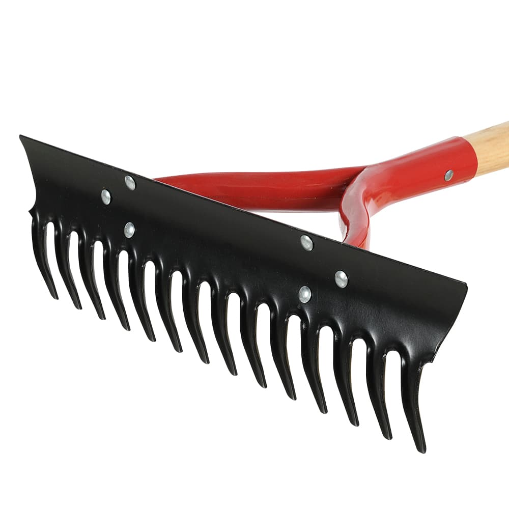 Râteau à arceau en acier avec manche en frêne 14 dents GARANT