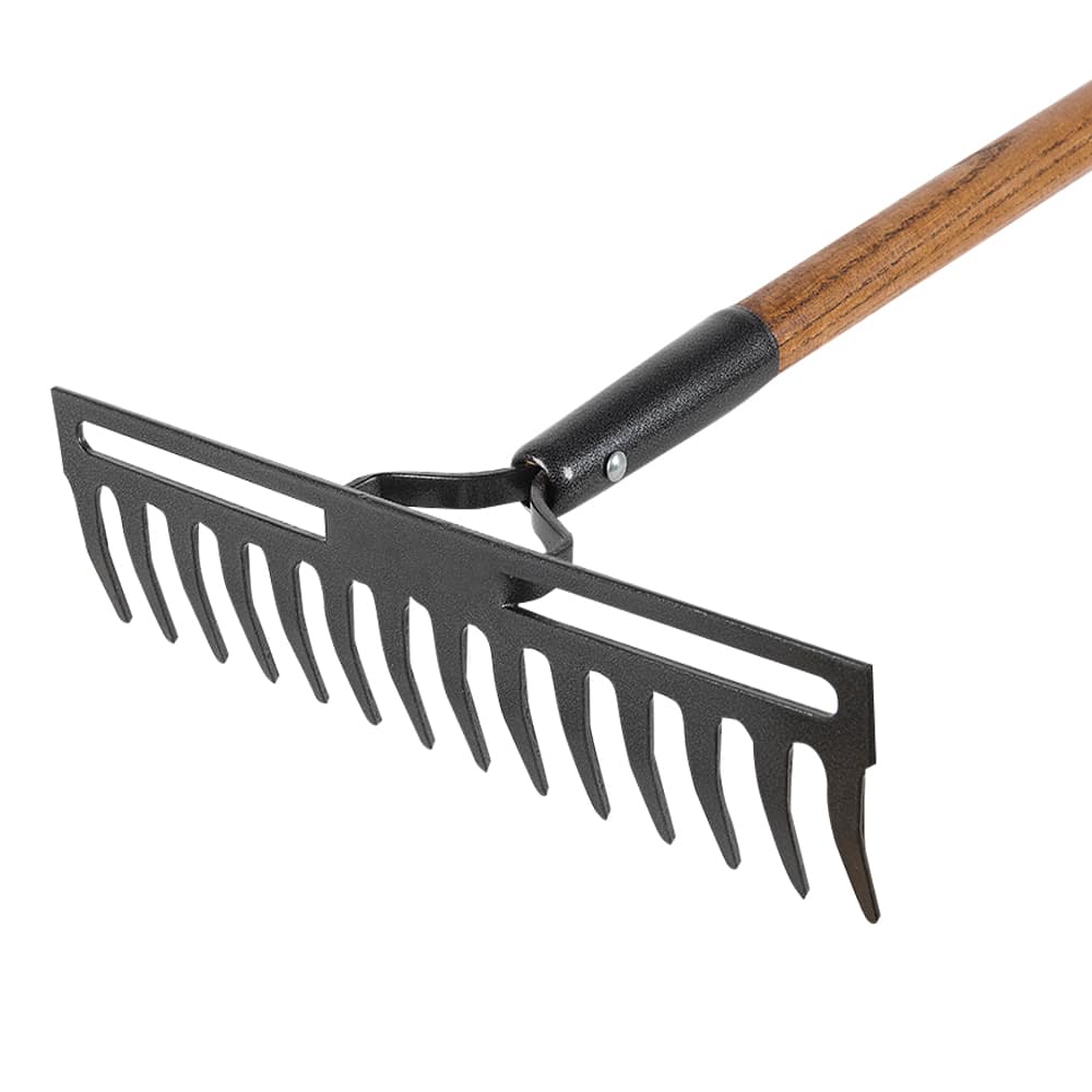 Râteau à niveler en acier avec manche en bois 14 dents NEKTRA PRO