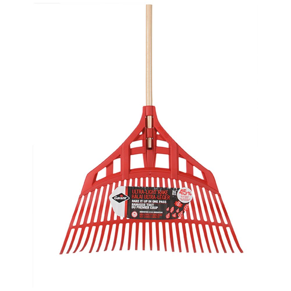 Balai à feuilles en polypropylene avec manche en bois 24 po GARANT