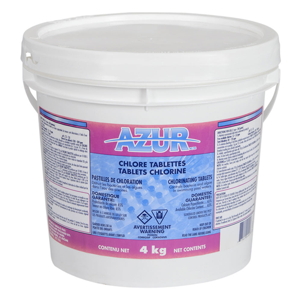 Chlore en pastilles 1 po Azur 65% 4&nbsp;kg