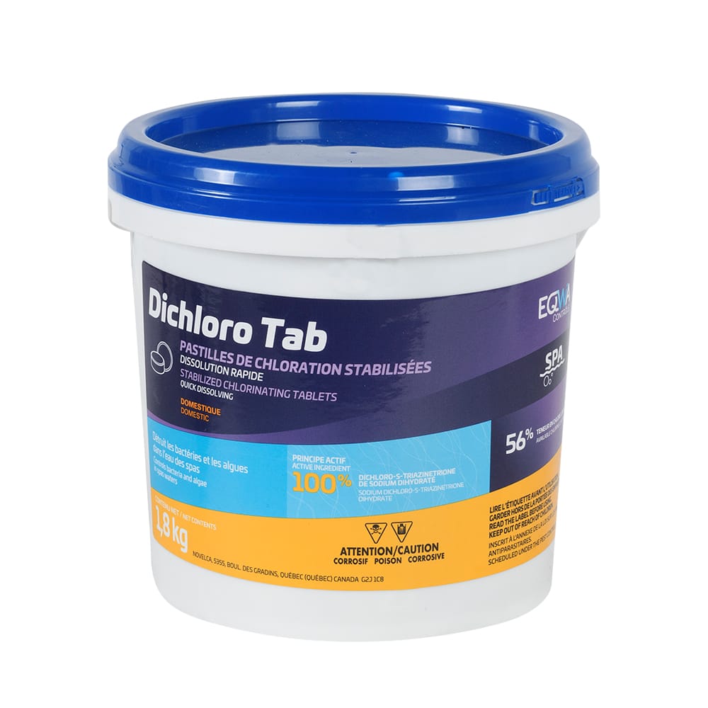Chlore en pastille pour spa 1,8&nbsp;kg EQWA