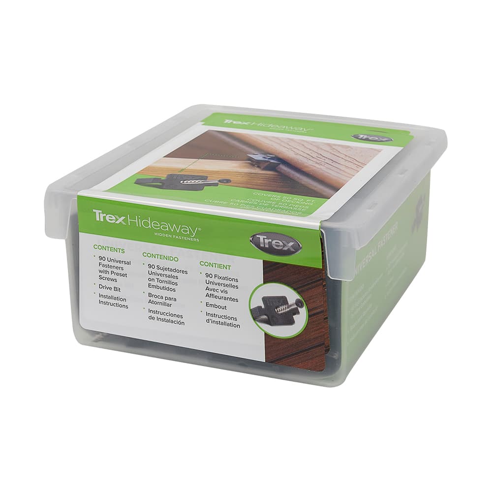 Fixations pour planches rainurées composite Trex Pqt/90