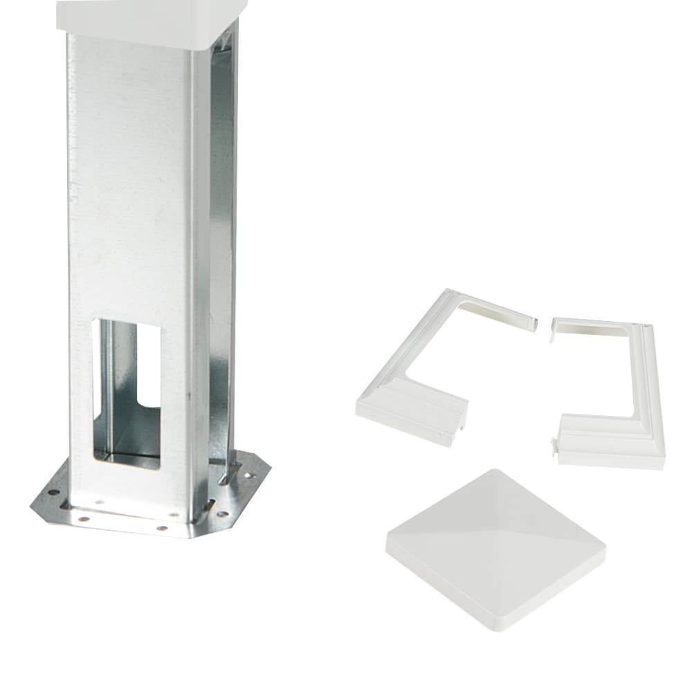 Poteau de ligne pour rampe en PVC 44 po