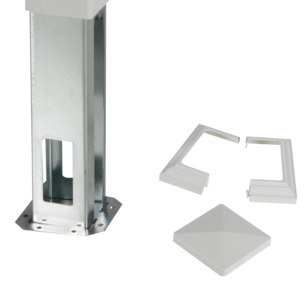 Poteau de coin pour rampe en PVC 44 po