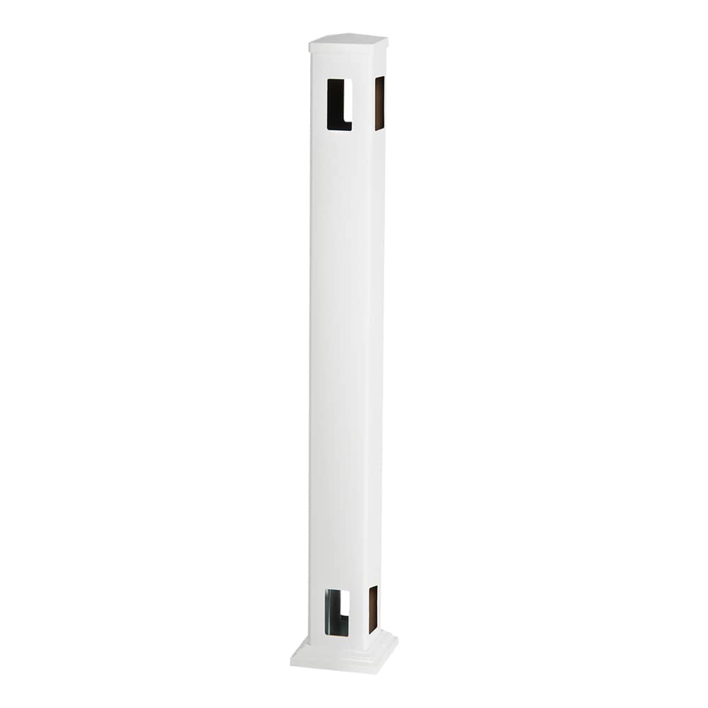Poteau de coin pour rampe en PVC 44 po