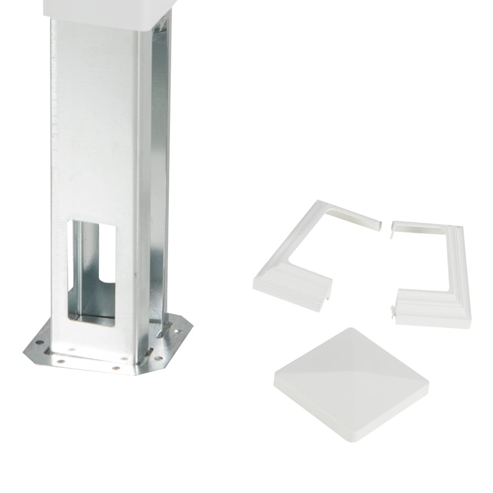 Poteau de coin pour rampe en PVC 44 po