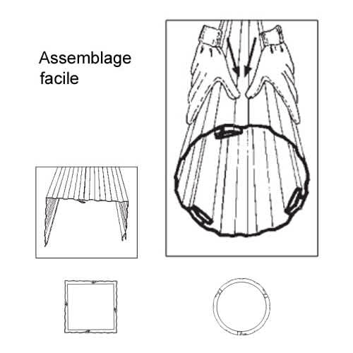 Colonne ronde en aluminium blanc 5&nbsp;1/4&nbsp;po&nbsp;x&nbsp;8&nbsp;pi
