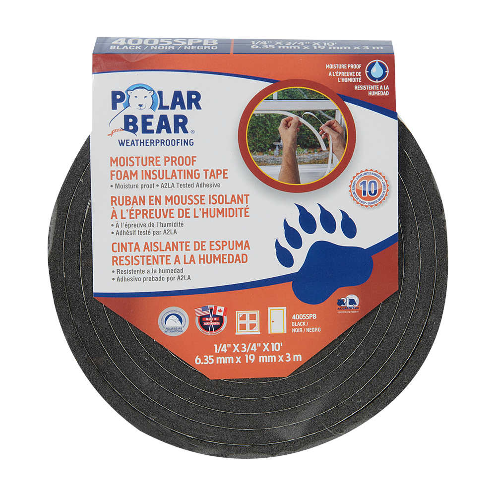 Foam Insulating Tape 1/4 in. x 3/4 in. x 10 ft.