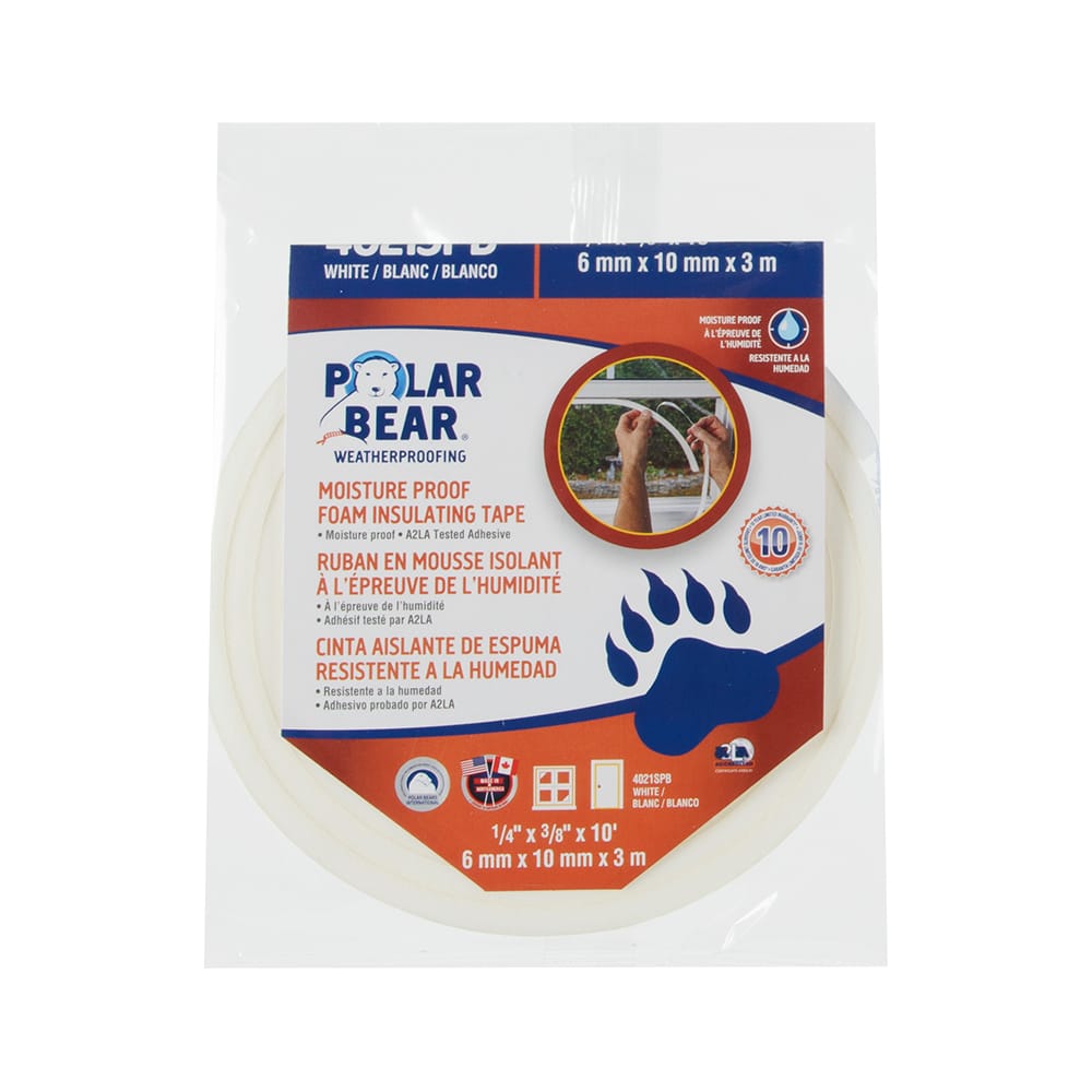 Ruban coupe-froid en mousse 1/4 po x 3/8 po x 10 pi