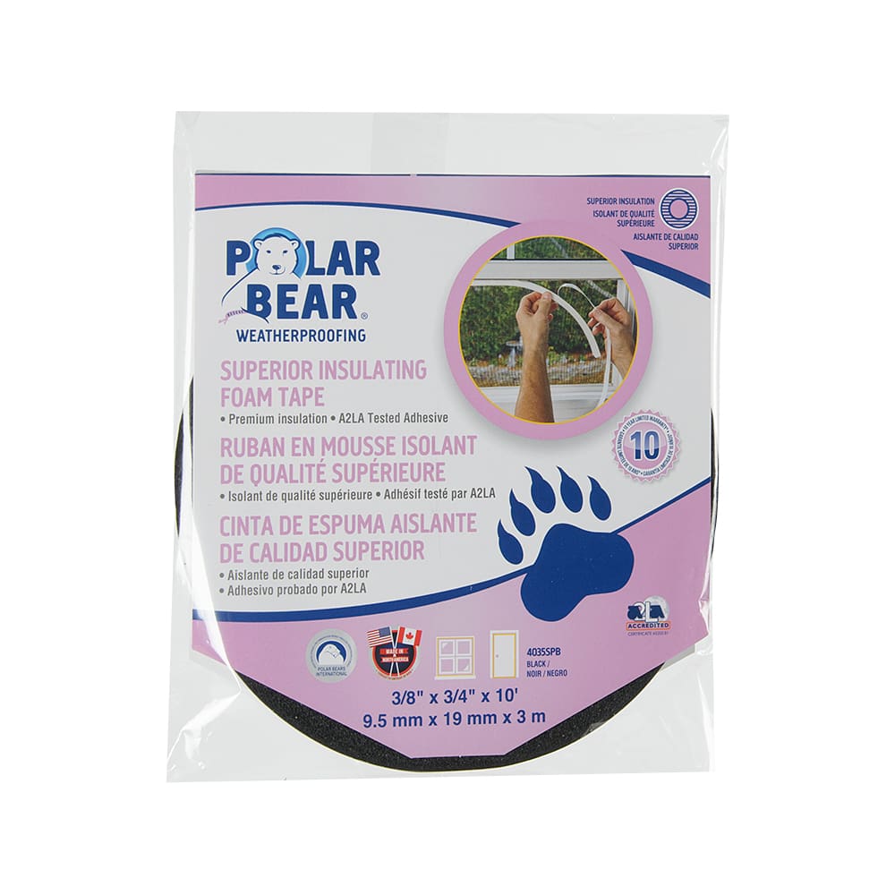 Ruban coupe-froid en mousse 3/8 po x 3/4 po x 10 pi