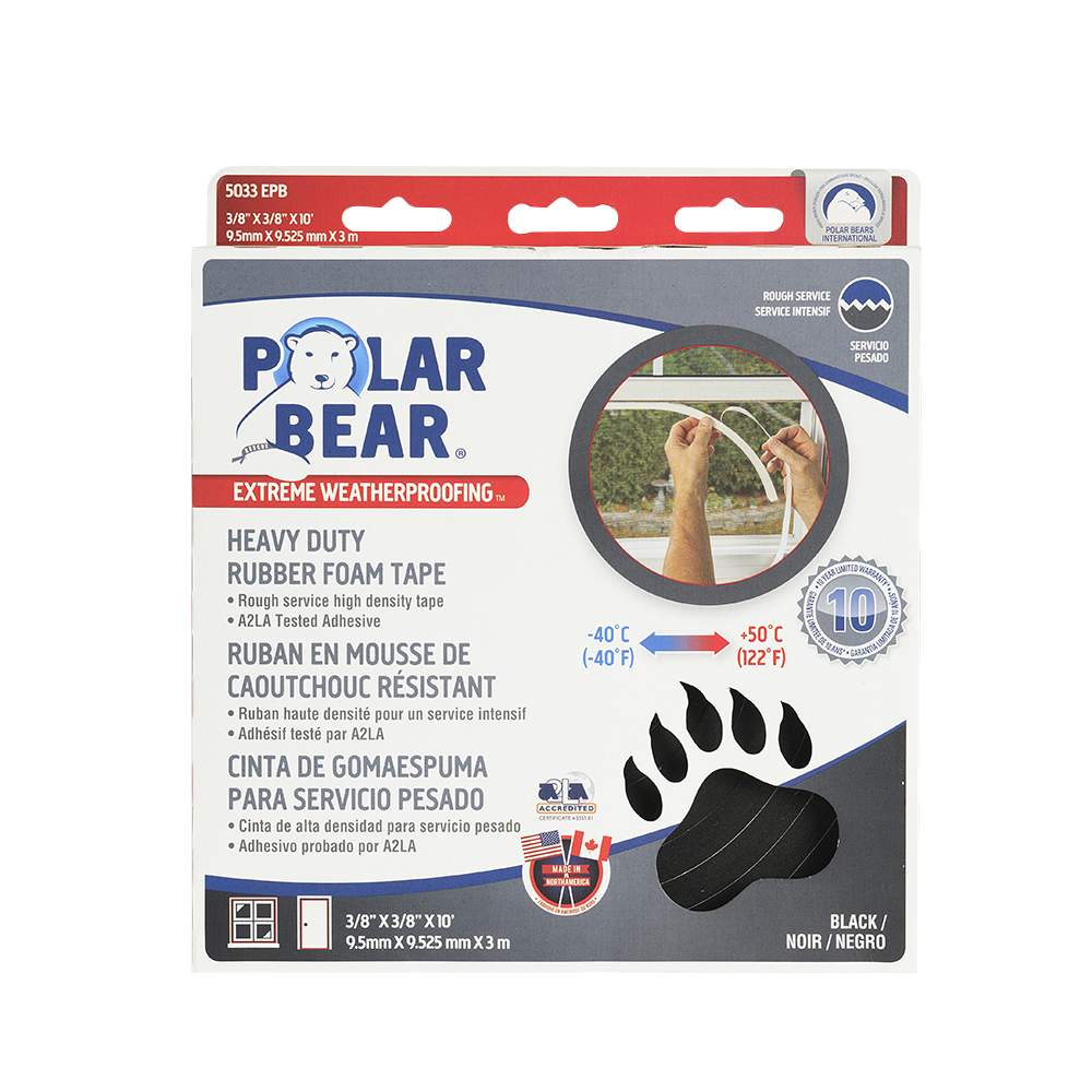 Ruban coupe-froid en mousse 3/8 po x 3/8 po x 10 pi