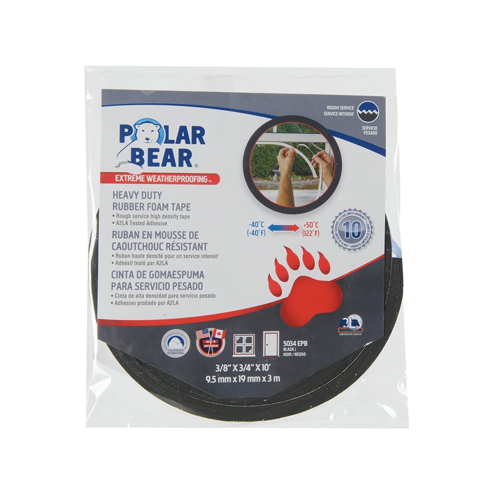 Ruban coupe-froid en mousse 3/8 po x 3/4 po x 10 pi