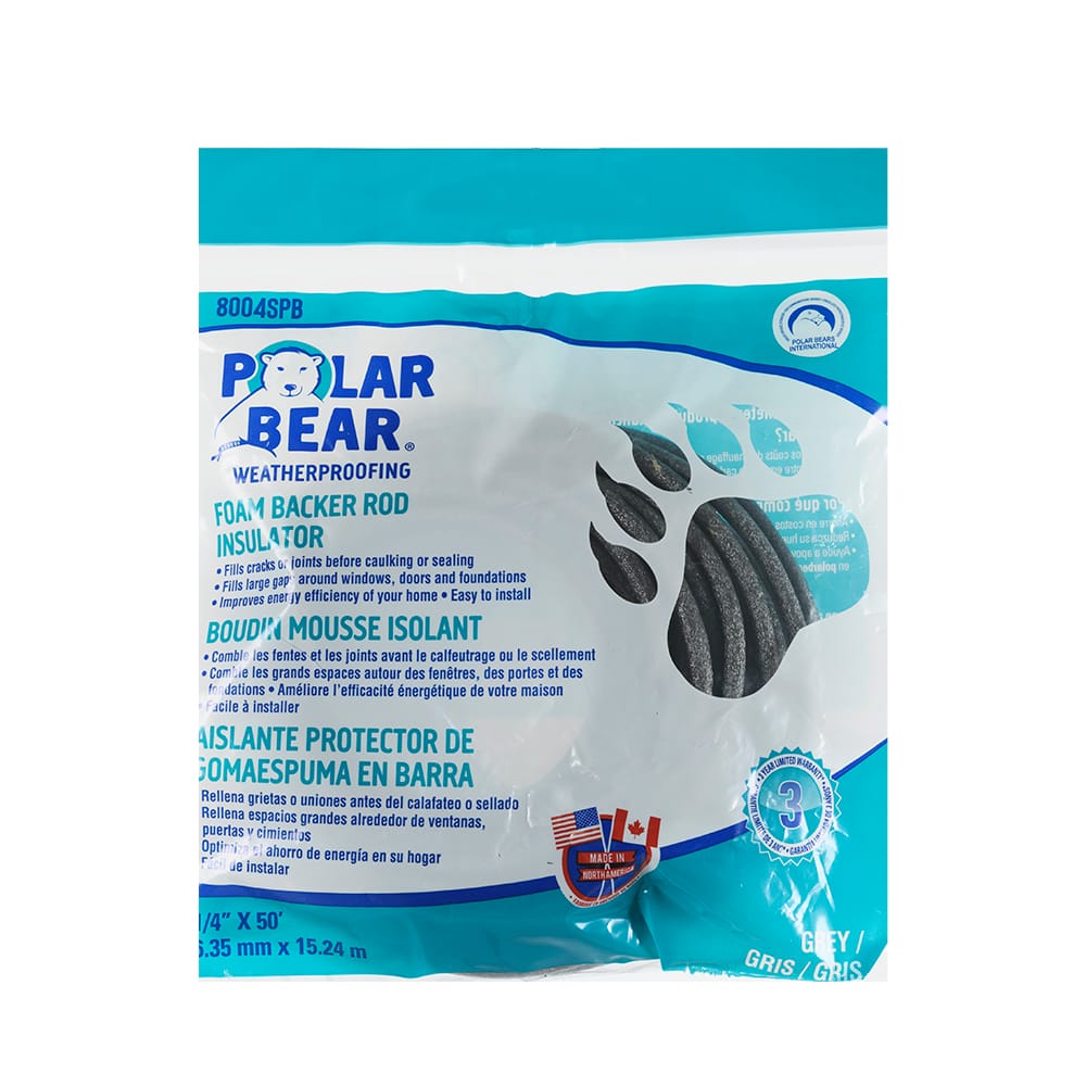 Boudin de mousse isolante 1/4 po x 50 pi