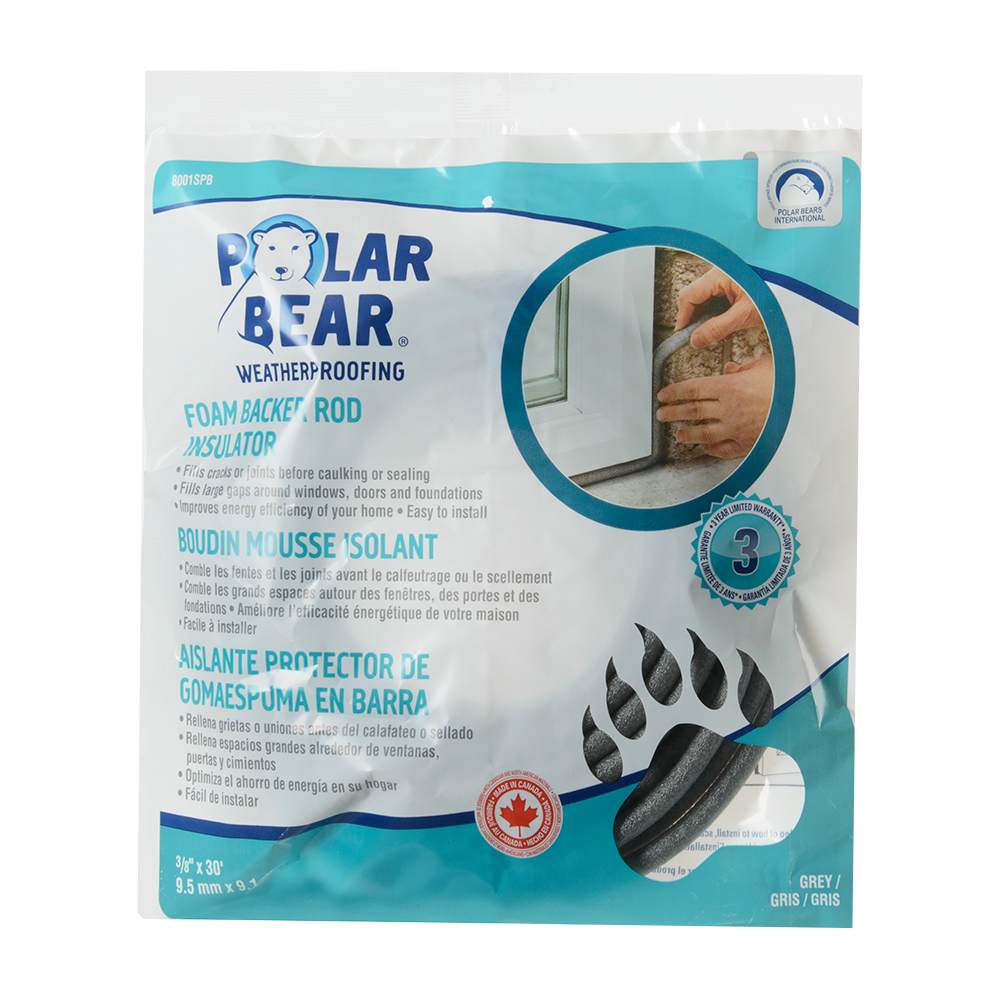 Boudin de mousse isolante 3/8 po x 30 pi