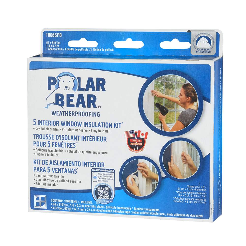 Ensemble de pellicule isolante pour fenêtres 64 po x 210 po