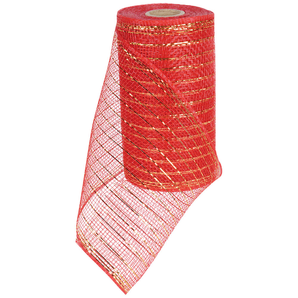Rouleau de tulle rouge et or 6 po x 30 pi VERTUO