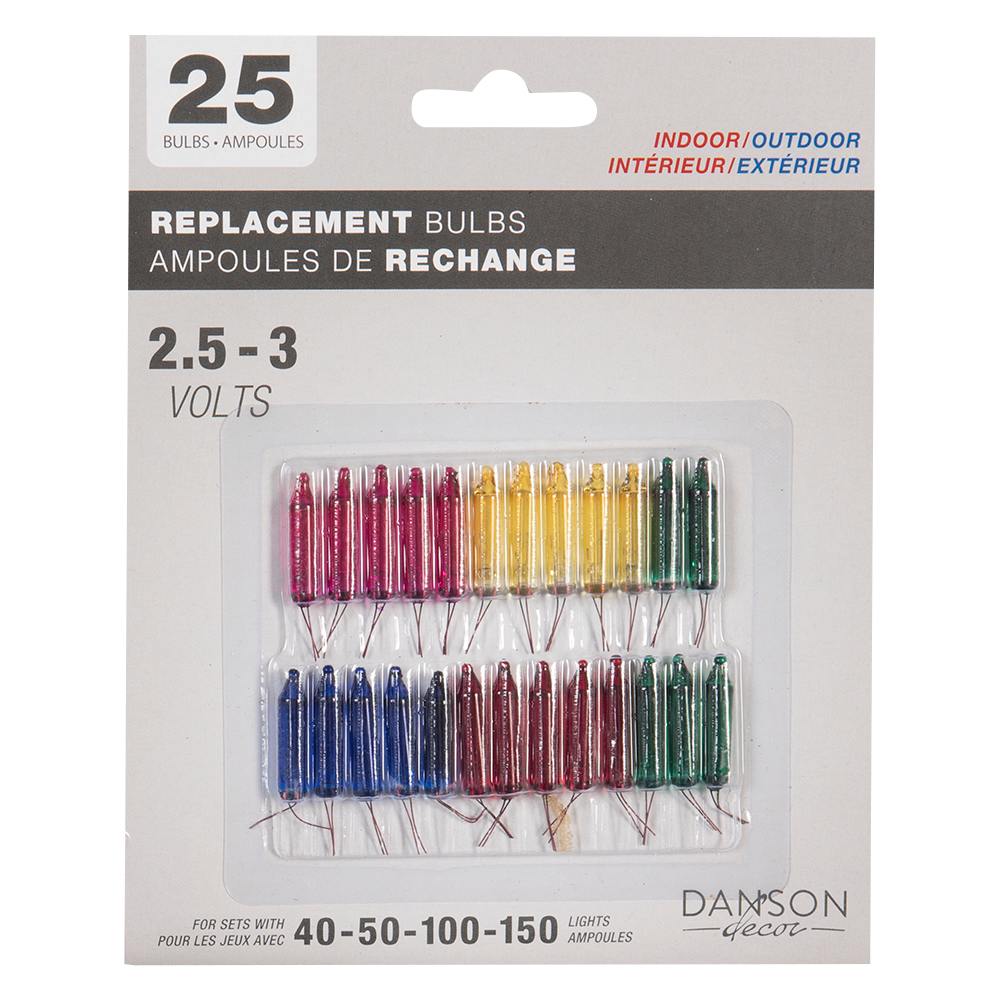 Christmas Mini-Bulbs 2.5 V-3 V, Multicolour Pkg/25