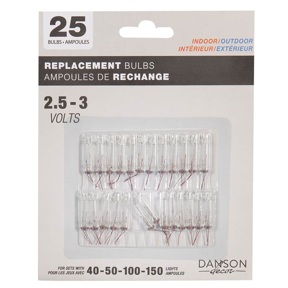 Christmas Mini-Bulbs 2.5 V-3 V, Multicolour Pkg/25