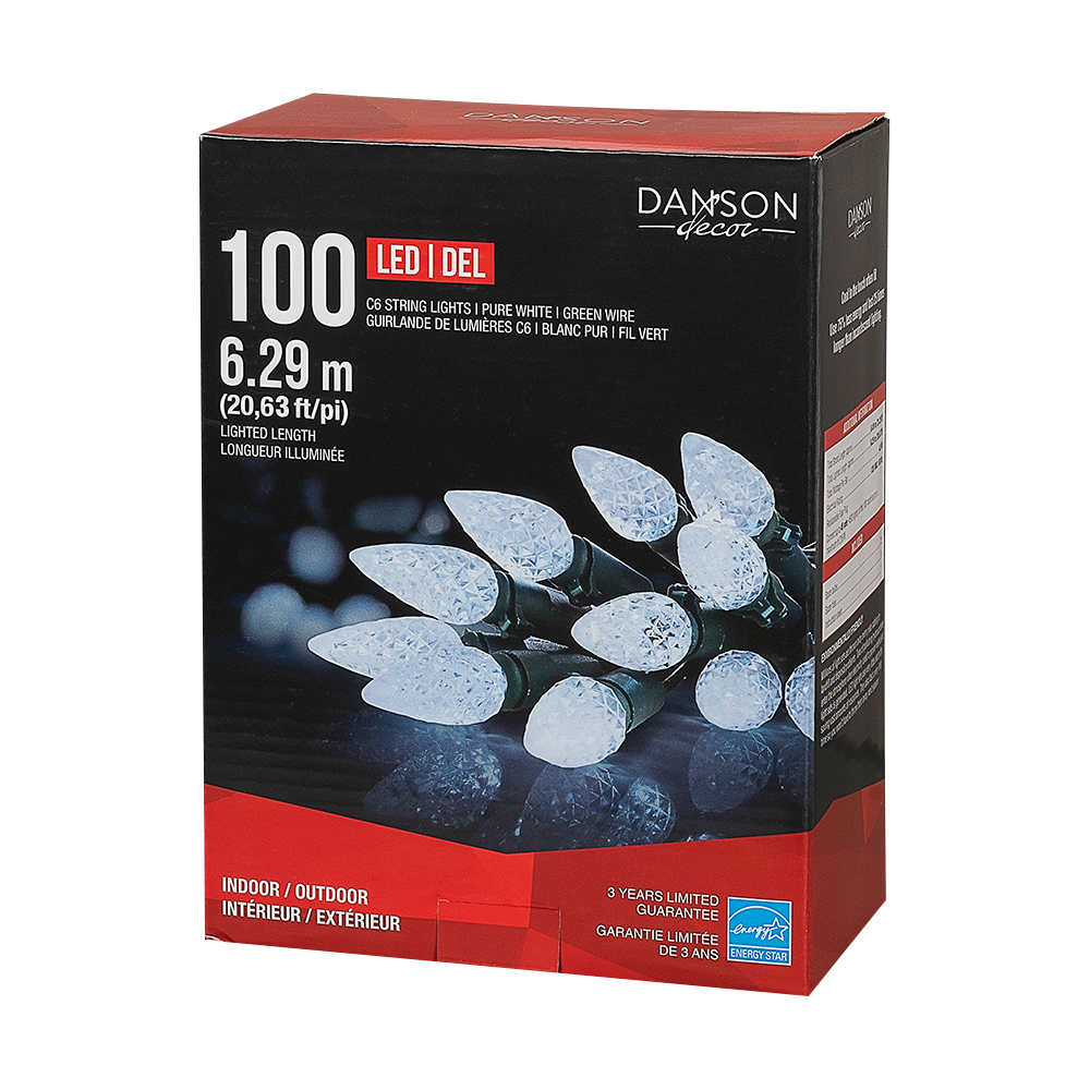 100 C6 LED Lights Set Pure White