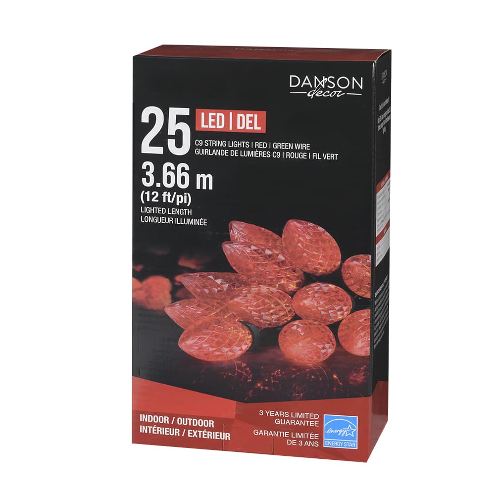 Jeu de 25 lumières DEL C9 Rouge