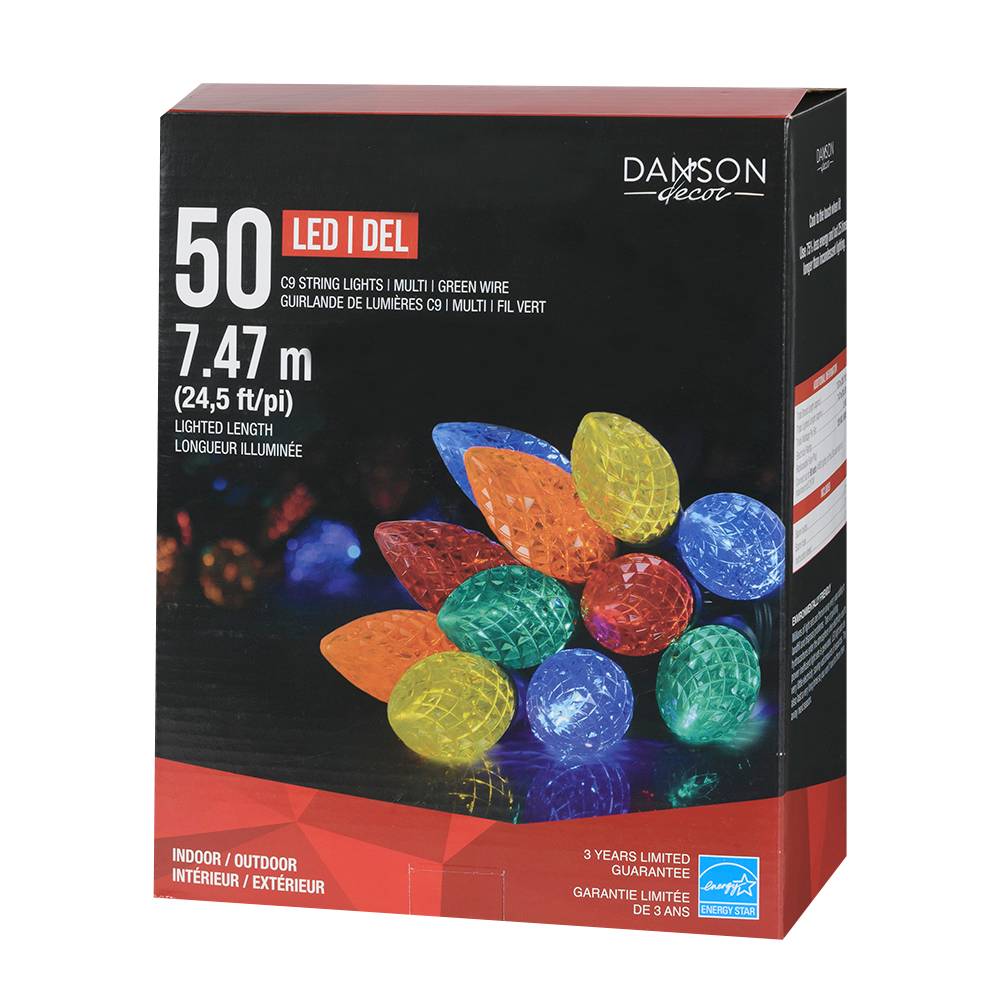 Jeu de 50 lumières DEL C9 Multicolore