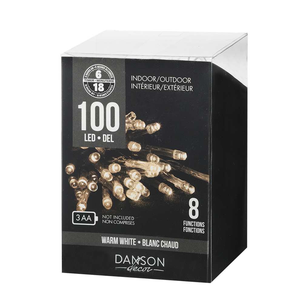 Jeu de 100 lumières DEL Blanc&nbsp;chaud