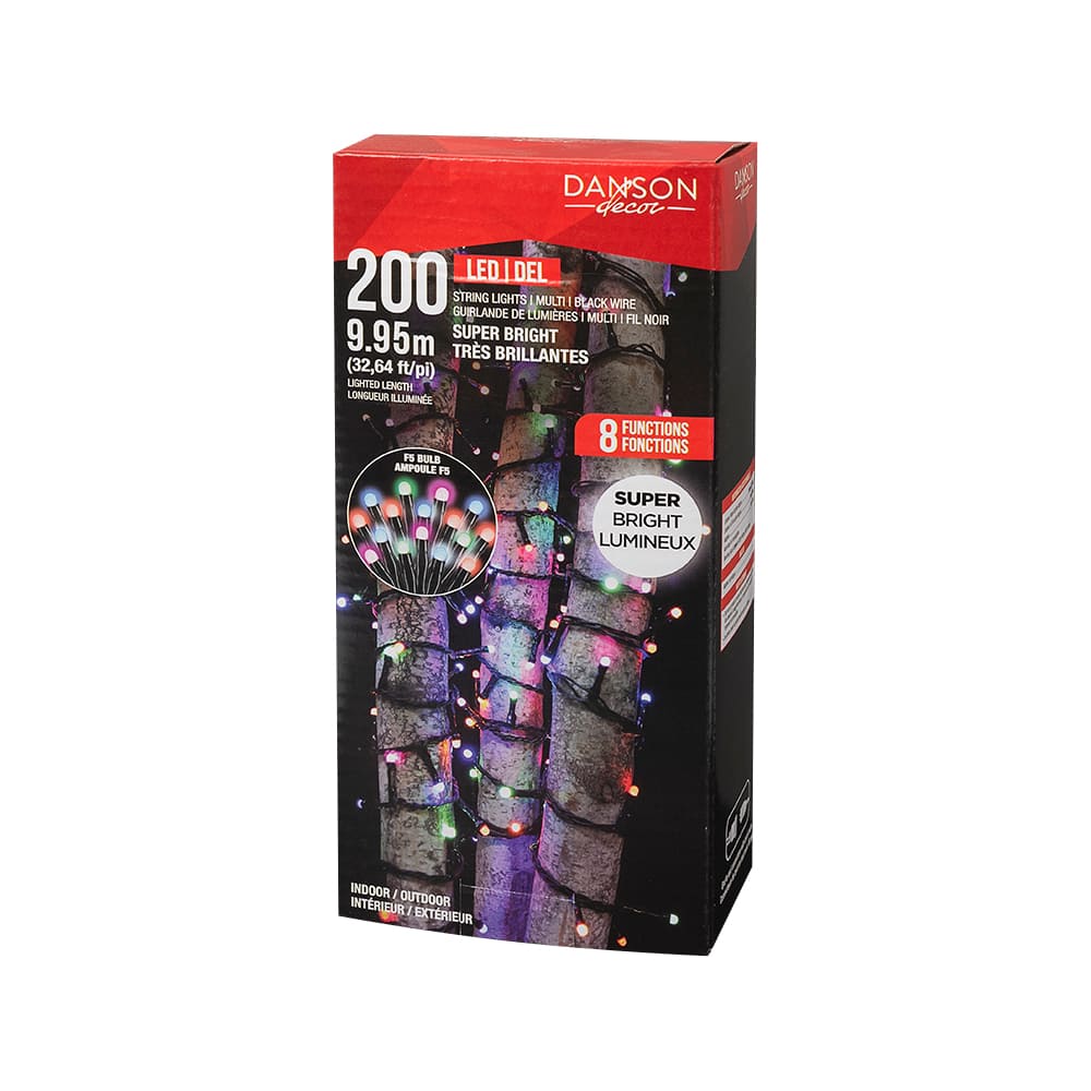 Jeu de 200 lumières DEL F5 mini multicolore