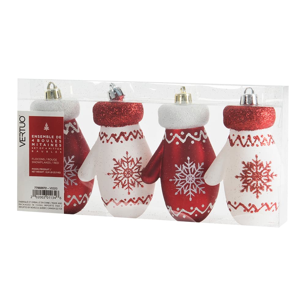 Boules de Noël mitaines Ens/4
