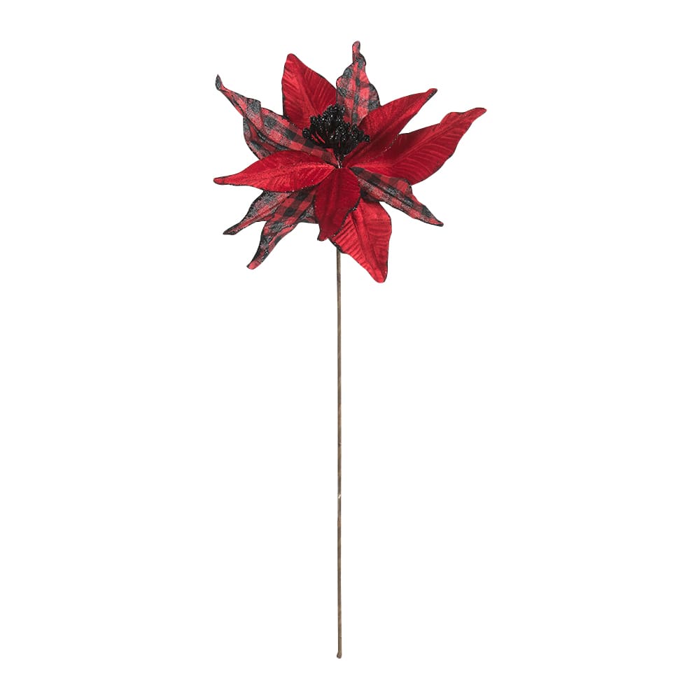 Pic décoratif poinsettia rouge 20 po