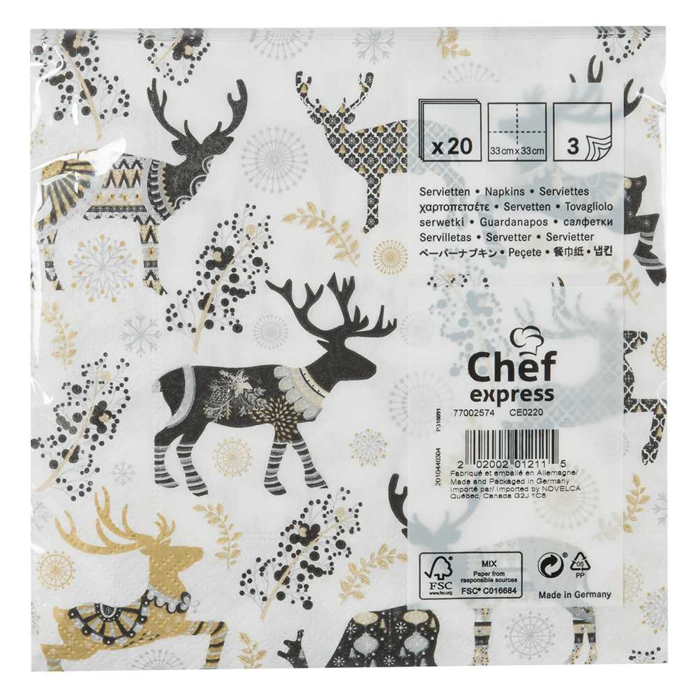 Serviettes de table Cerfs Pqt/20