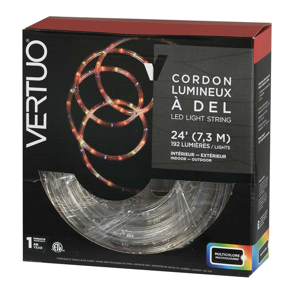 VERTUO Multicoloured LED Light Strip 24 ft.
