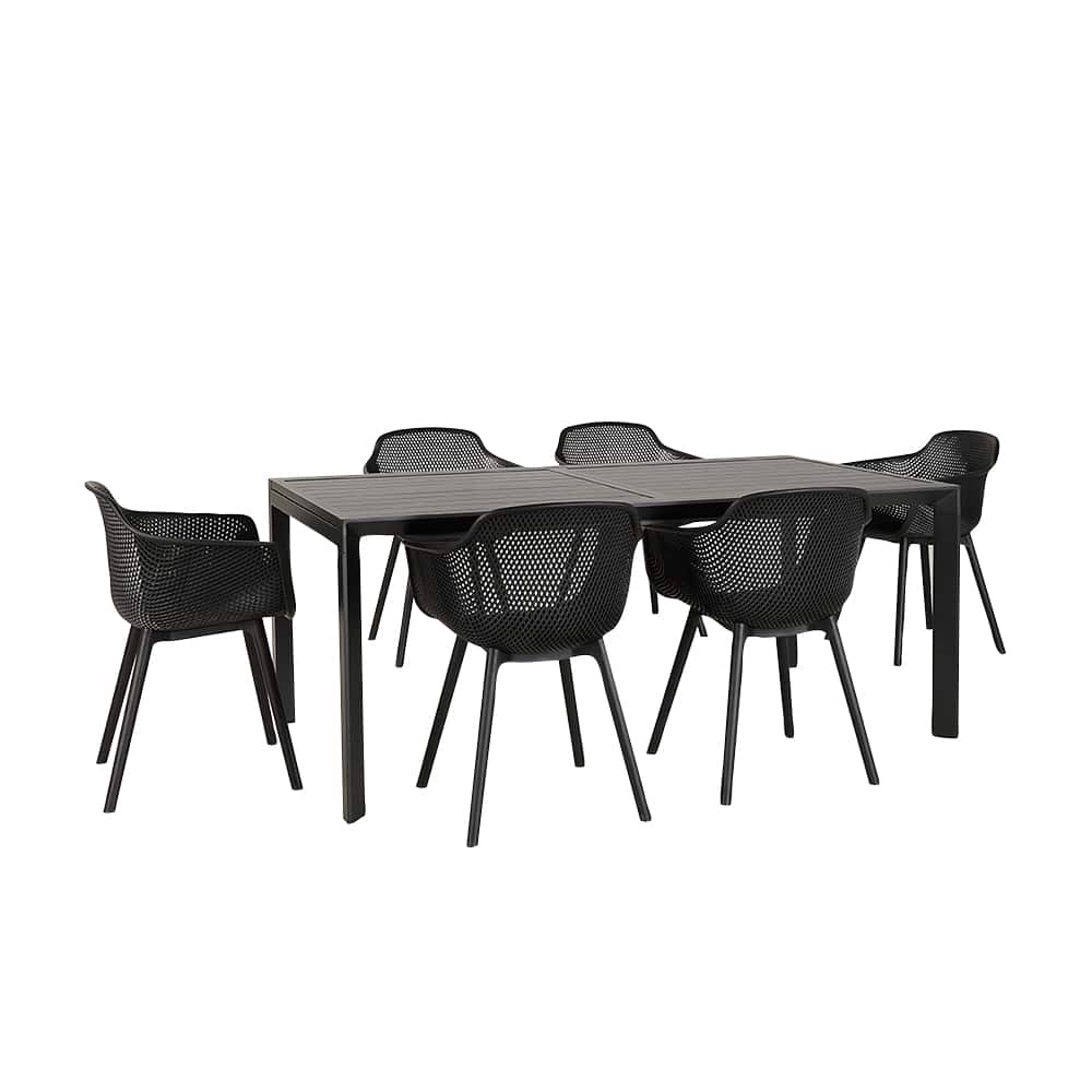 Chaise coquille avec accoudoirs en polypropylène noir VERTUO