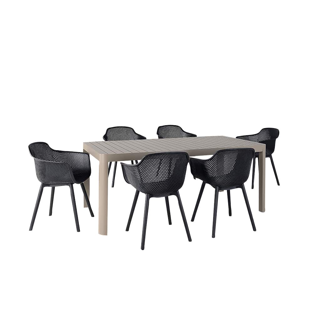 Chaise coquille avec accoudoirs en polypropylène noir VERTUO