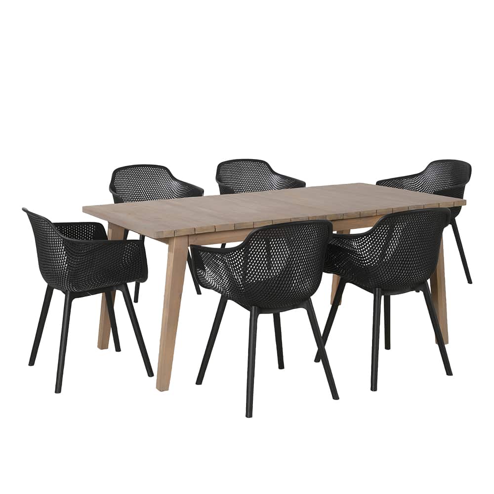 Chaise coquille avec accoudoirs en polypropylène noir VERTUO