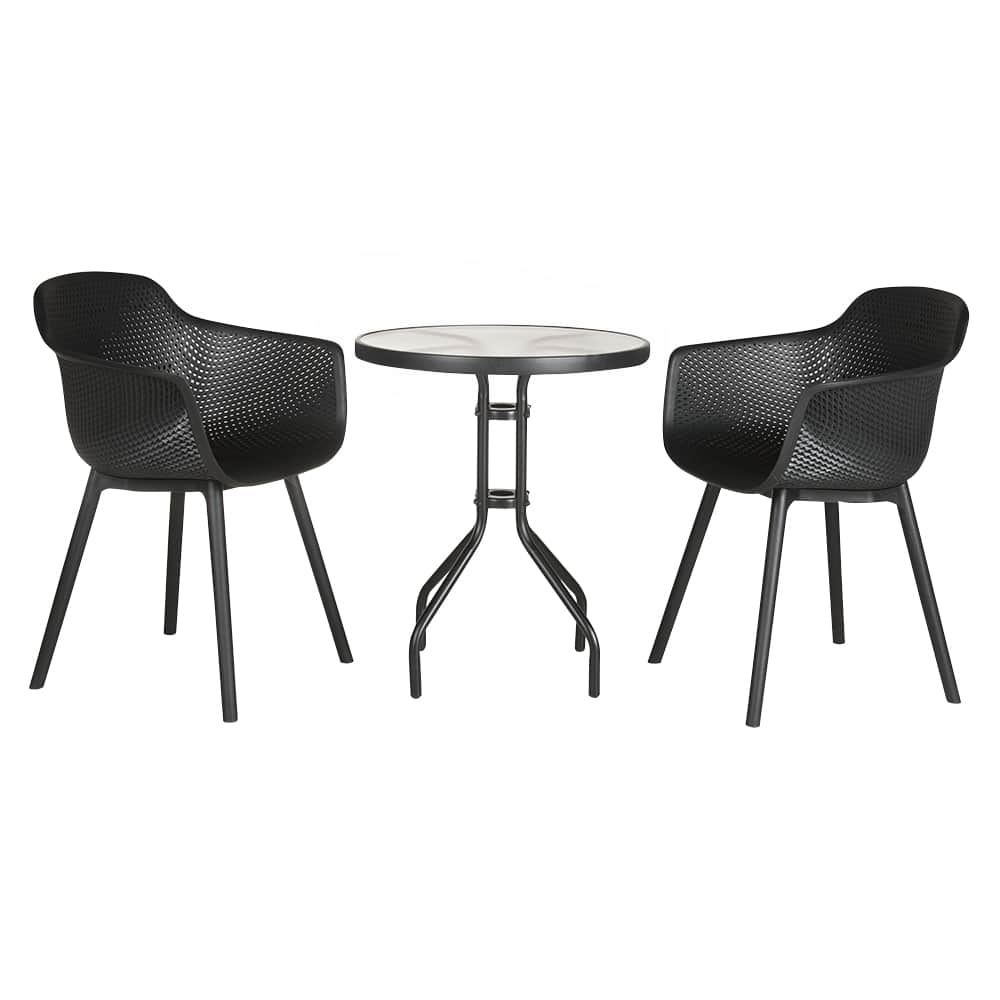 Chaise coquille avec accoudoirs en polypropylène noir VERTUO