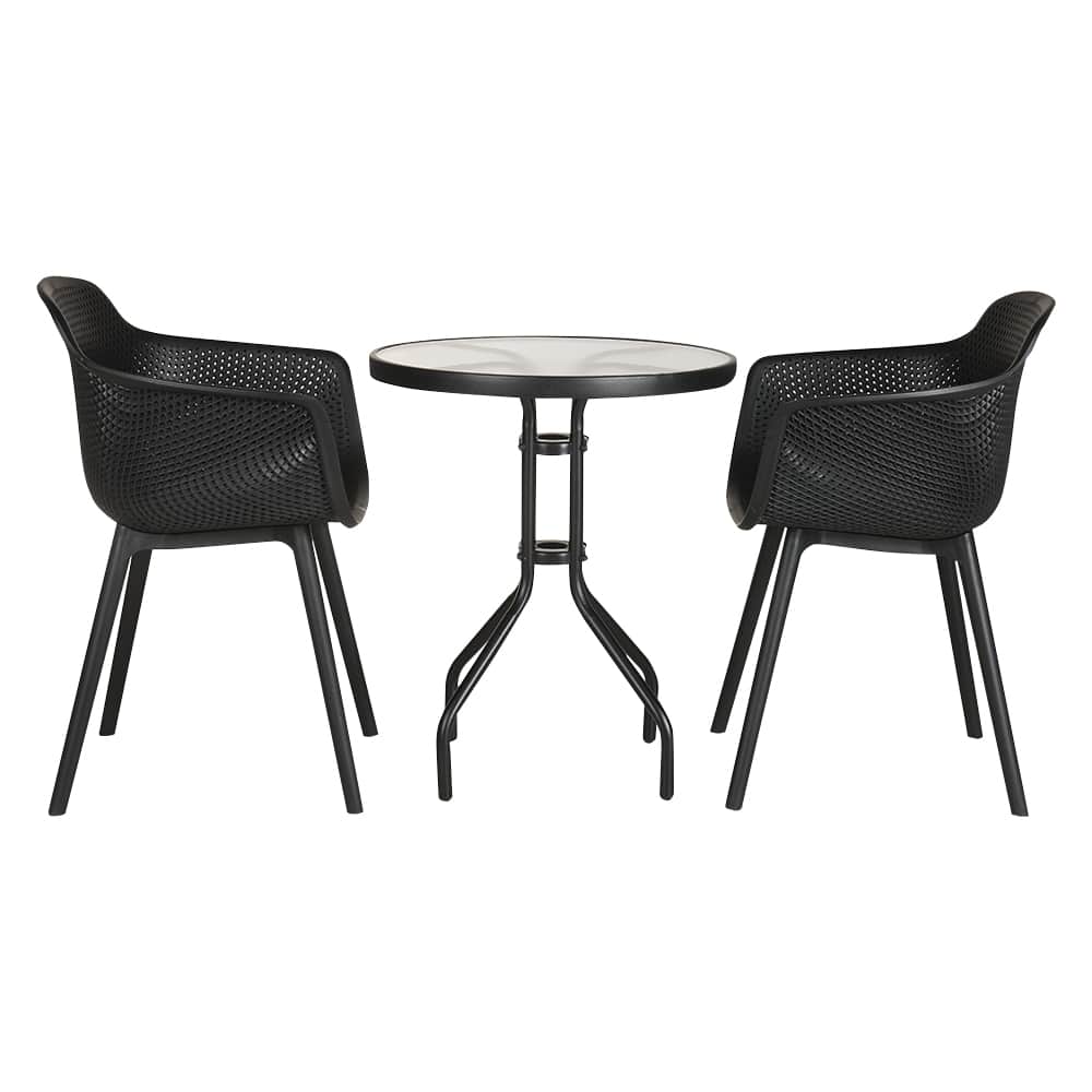 Chaise coquille avec accoudoirs en polypropylène noir VERTUO