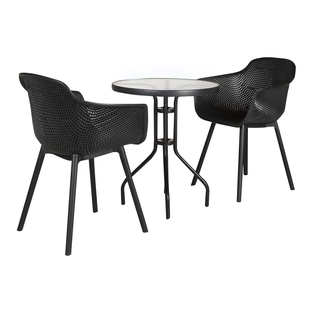 Chaise coquille avec accoudoirs en polypropylène noir VERTUO