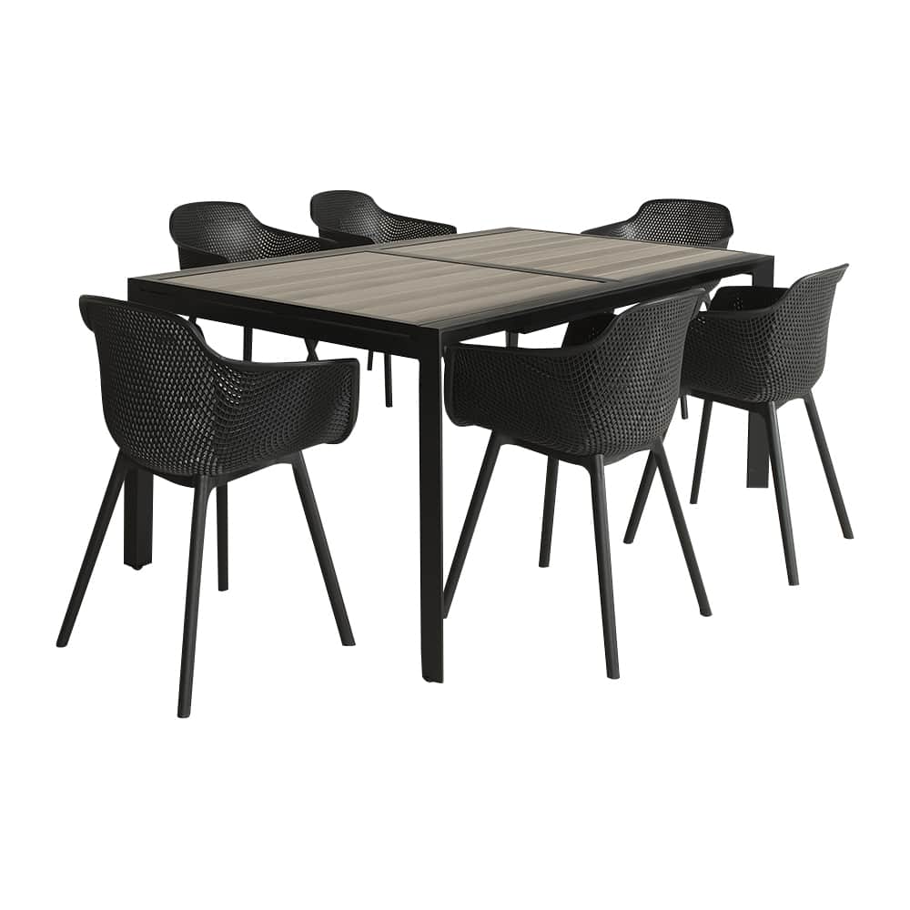 Chaise coquille avec accoudoirs en polypropylène noir VERTUO