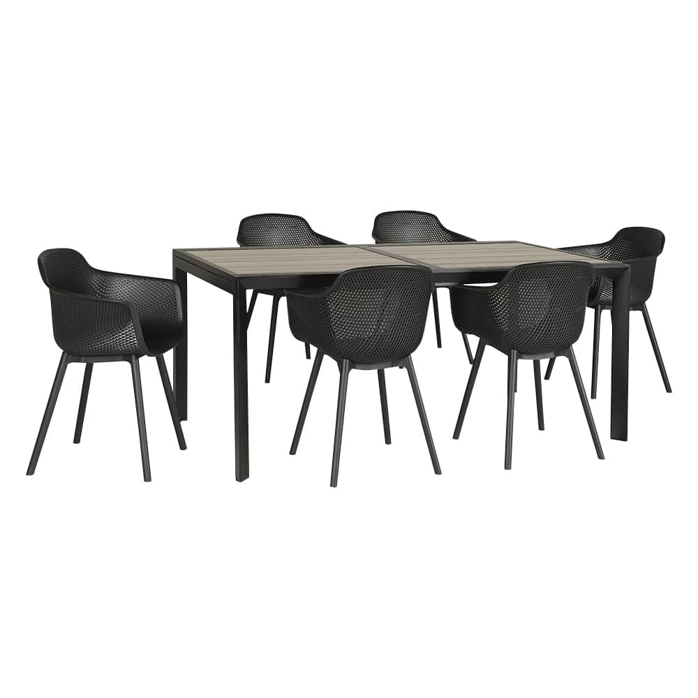 Chaise coquille avec accoudoirs en polypropylène noir VERTUO