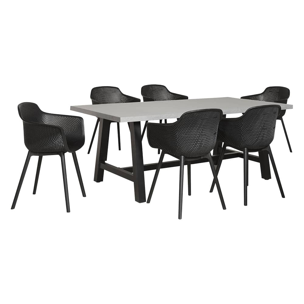 Chaise coquille avec accoudoirs en polypropylène noir VERTUO
